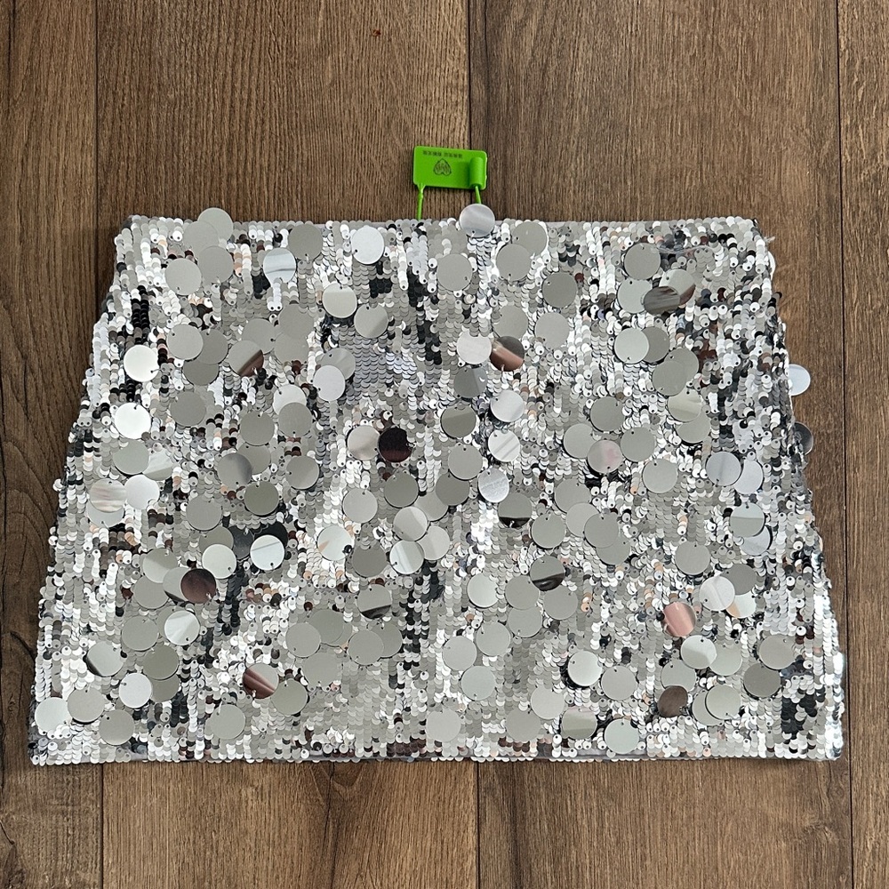 Revolve Glamorous Silver Sequin Skirt